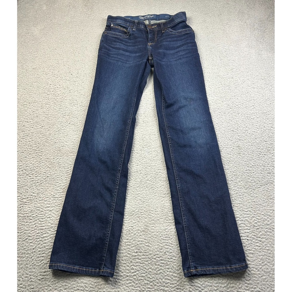 Wrangler Jeans Women Dark Blue Ultimate Riding Q-Baby Mid Rise Bootcut 1x34